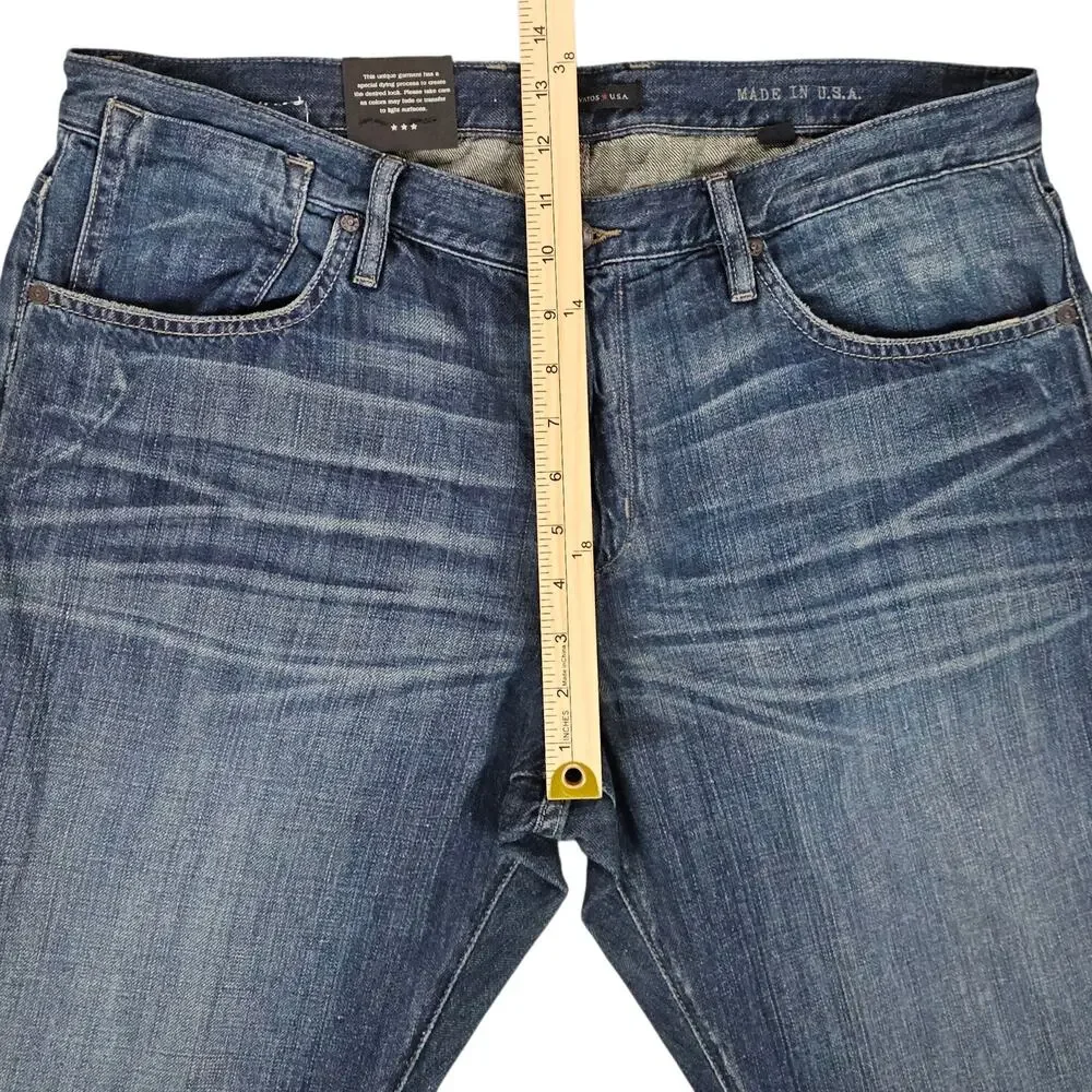 NWT John Varvatos Jeans Mens Size 38 Bowery Slim Straight Leg Casual Medium Wash